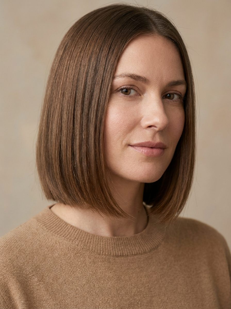 Sleek Bob mit klarer Linie - dünnes haar